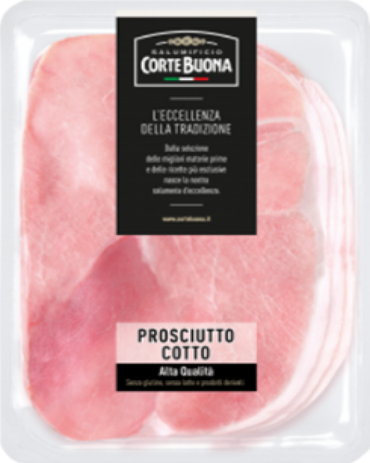 Cooked Ham Prosciutto Cotto Sliced Cortebuona 15x100gr